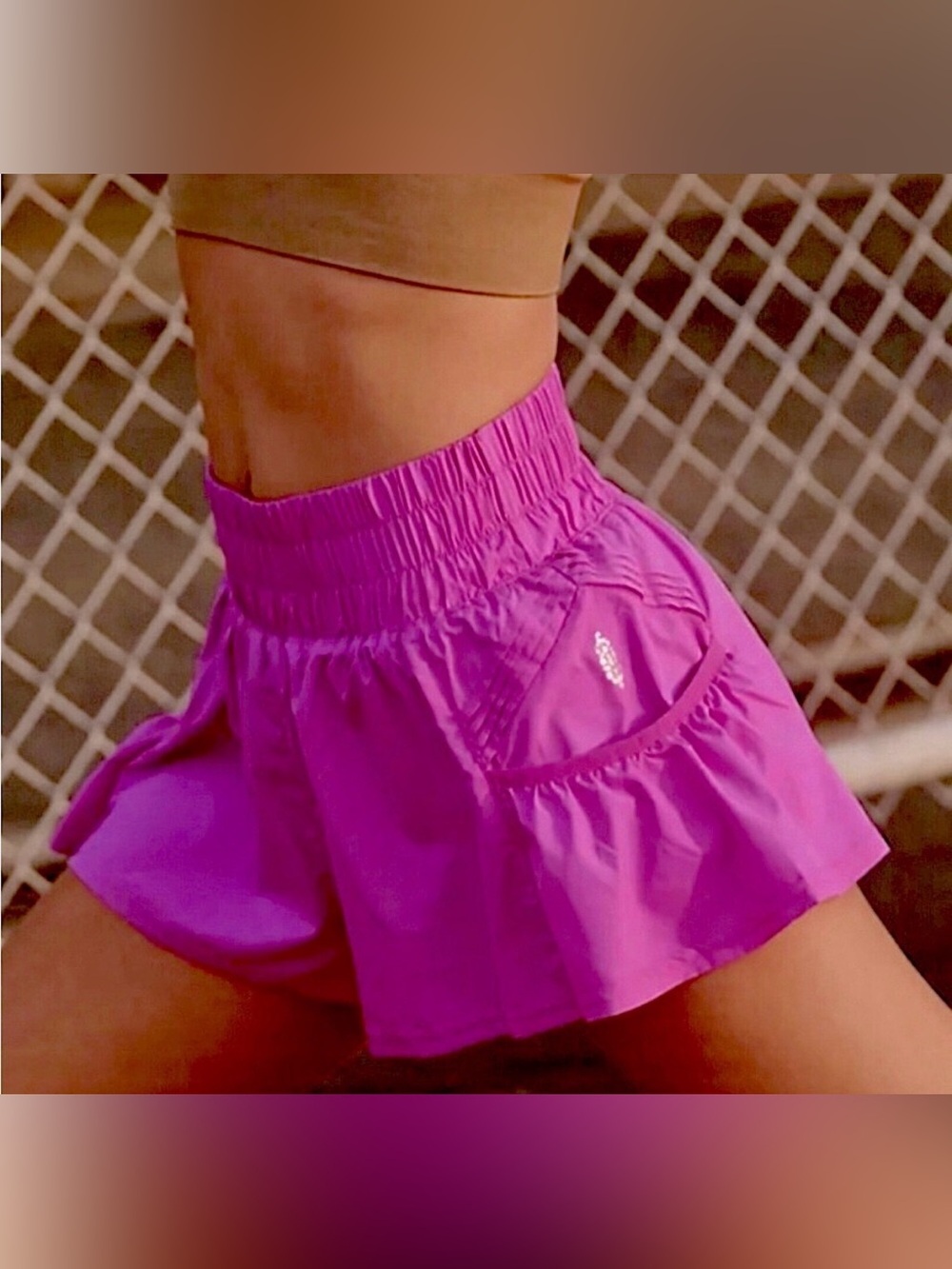 FP Movement Free People Get Your Flirt On Shorts Vivacious Violet Small workout